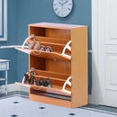 Scarpiera Salvaspazio 2 Cassetti con Ripiani Regolabili in Legno Marrone 60x24x80 cm 