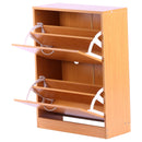 Scarpiera Salvaspazio 2 Cassetti con Ripiani Regolabili in Legno Marrone 60x24x80 cm 