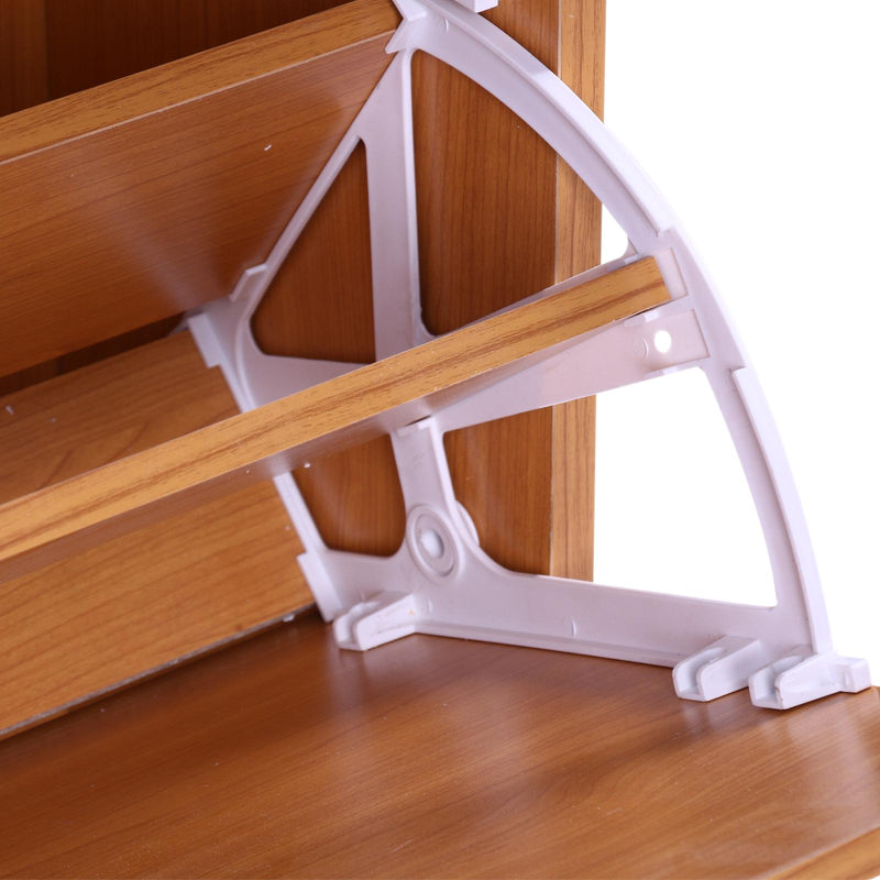 Scarpiera Salvaspazio 2 Cassetti con Ripiani Regolabili in Legno Marrone 60x24x80 cm 