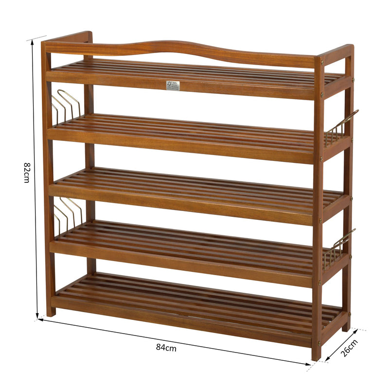 Scarpiera in Legno Laccato 5 Ripiani 84x26x82 cm 