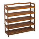 Scarpiera in Legno Laccato 5 Ripiani 84x26x82 cm 