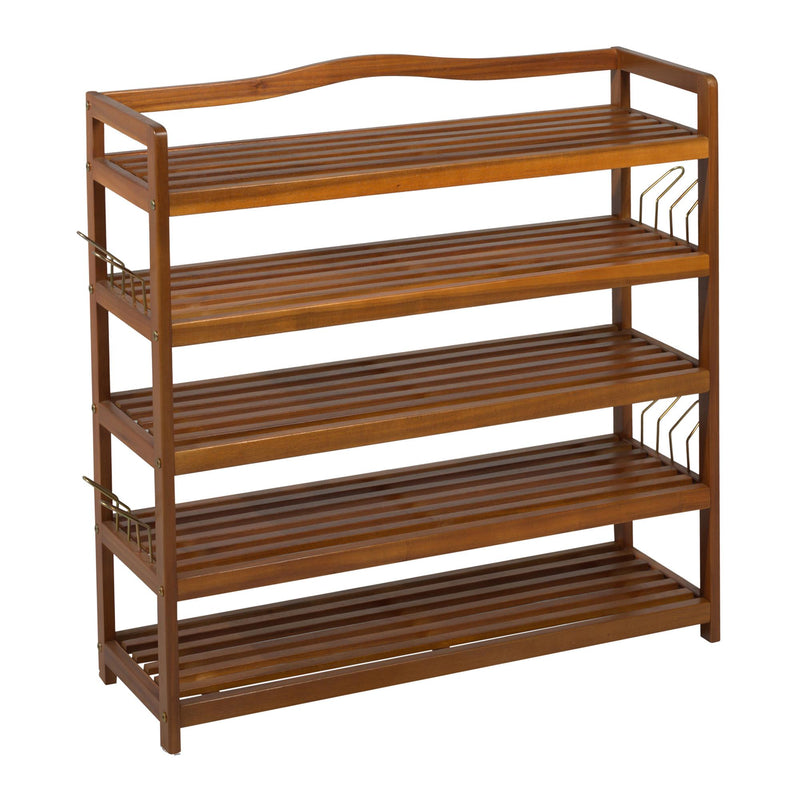 Scarpiera in Legno Laccato 5 Ripiani 84x26x82 cm 