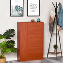 Scarpiera con 3 Ante a Ribalta e un'Anta Porta Ombrelli in Legno Noce 80x24x120 cm 