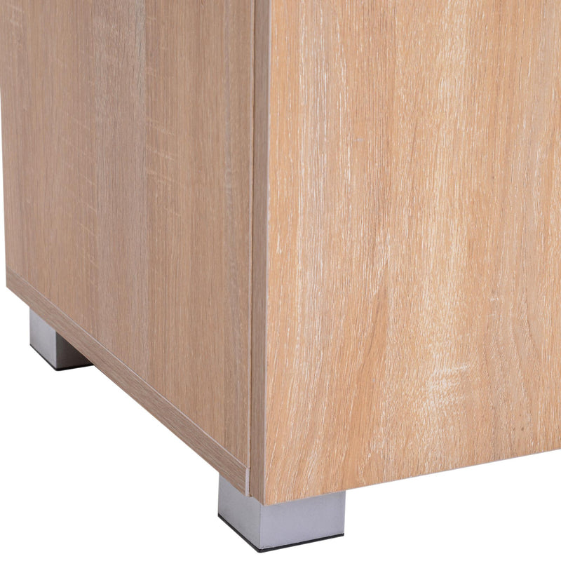 Scarpiera a 3 Ripiani e un Cassetto in Legno 70x35.5x99.5 cm 