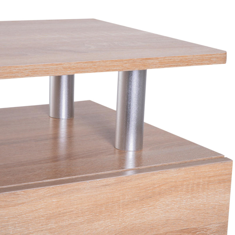 Scarpiera a 3 Ripiani e un Cassetto in Legno 70x35.5x99.5 cm 