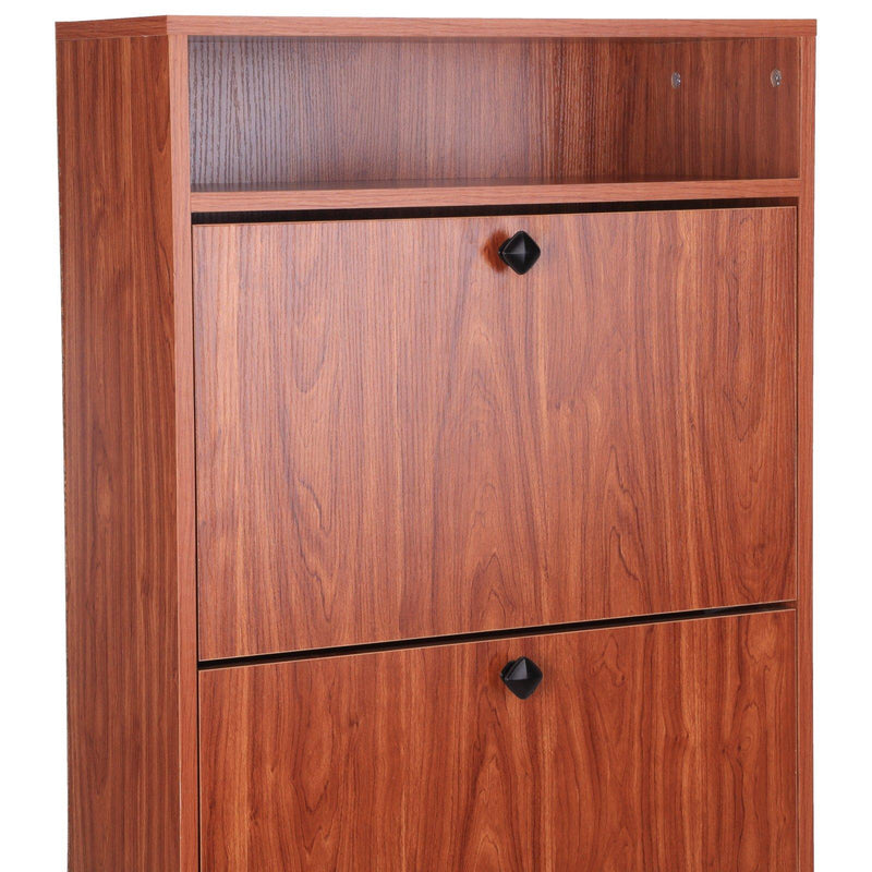 Scarpiera 3 Scomparti Legno naturale 60x24x132 cm 