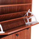 Scarpiera 3 Scomparti Legno naturale 60x24x132 cm 