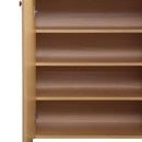 Scarpiera con 2 Ante e Cassetti in Legno Naturale 80x34x104 cm 