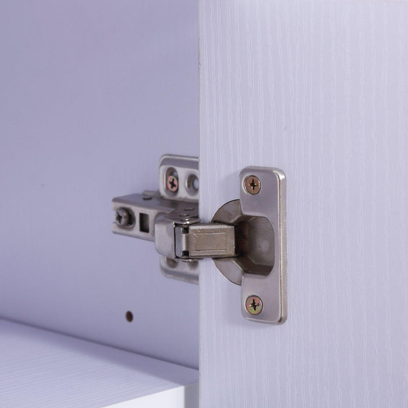 Scarpiera Salvaspazio in Legno con 2 Ante e Cassetti Bianco 80x34x104 cm 