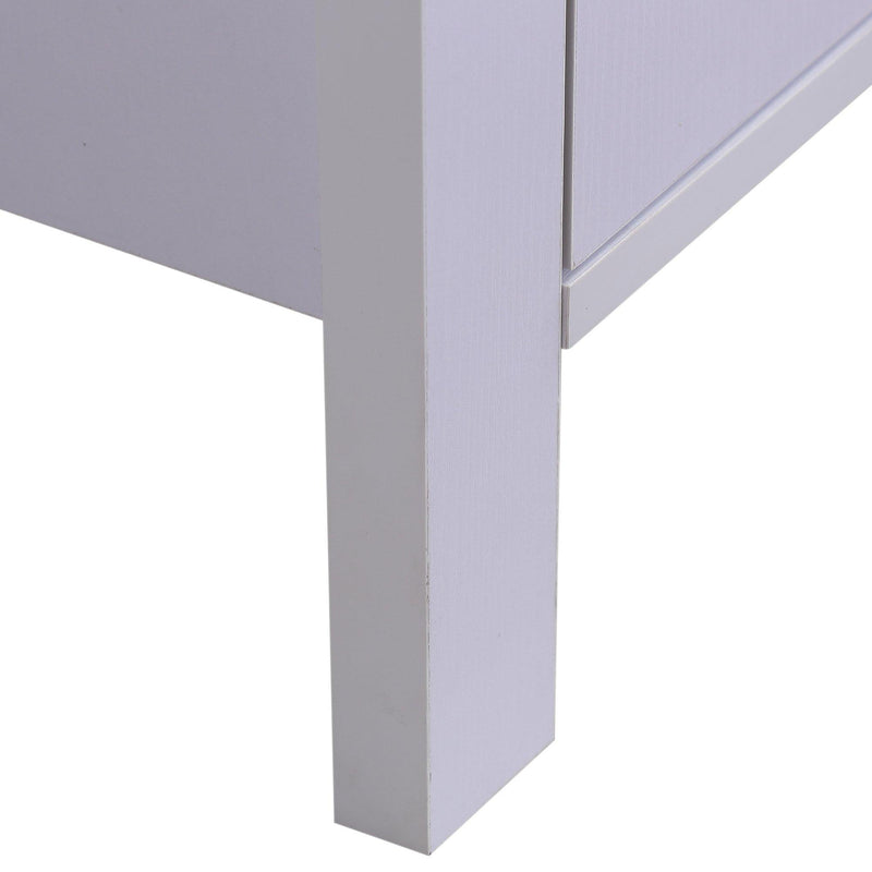 Scarpiera Salvaspazio in Legno con 2 Ante e Cassetti Bianco 80x34x104 cm 