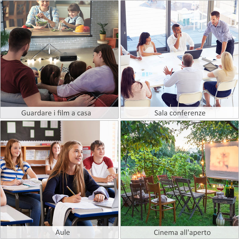 Schermo di Proiezione 84 Pollici Formato 4:3 con Treppiedi 