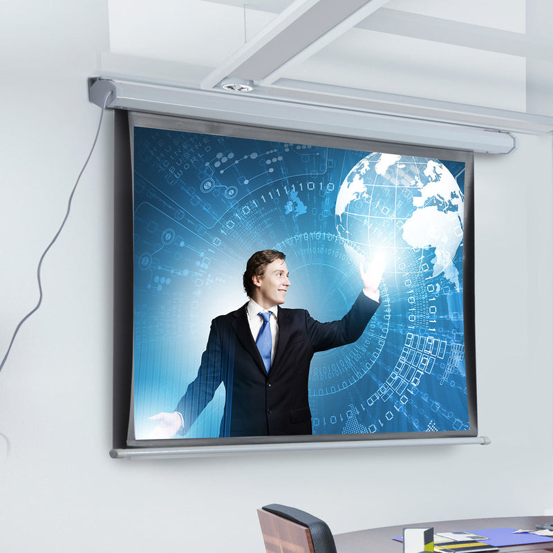 Schermo di Proiezione 84 Pollici Motorizzato Home Cinema Bianco 