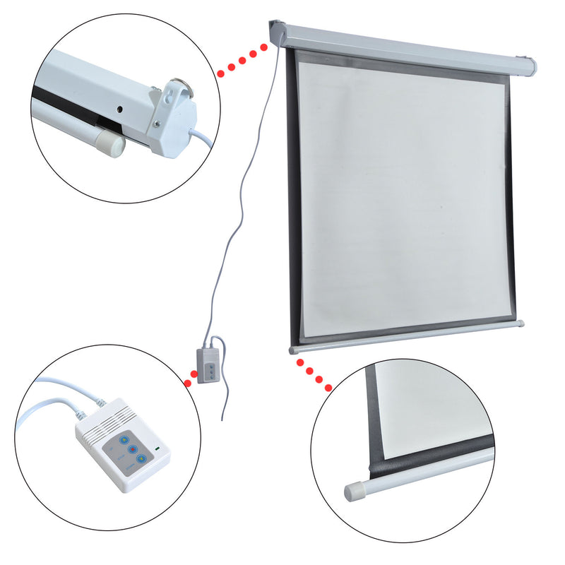 Schermo di Proiezione 84 Pollici Motorizzato Home Cinema Bianco 