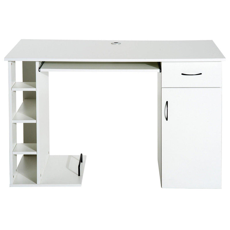 Scrivania da Ufficio Porta PC con Ripiano Tastiera Bianco 74x120x60 cm 