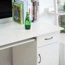 Scrivania da Ufficio Porta PC con Ripiano Tastiera Bianco 74x120x60 cm 