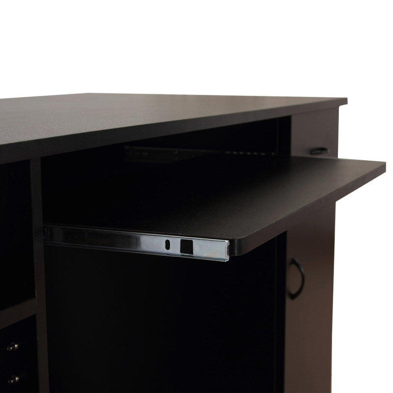 Scrivania da Ufficio Porta PC con Ripiano Tastiera Nera 120x60x74 cm 