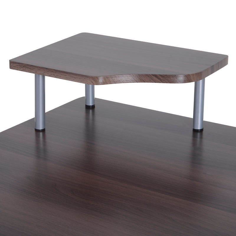 Scrivania da Ufficio per PC 152x60x88 cm Marrone Scuro Effetto Legno 