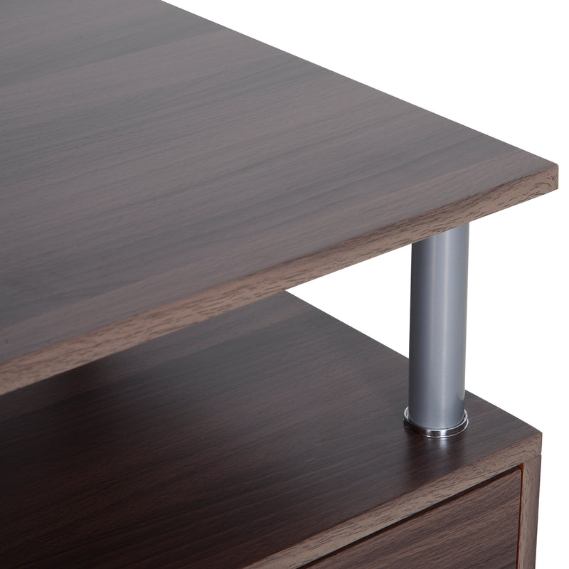 Scrivania da Ufficio per PC 152x60x88 cm Marrone Scuro Effetto Legno 