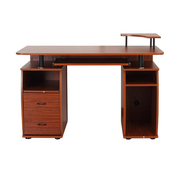 Schreibtisch für PC mit Tastaturablage aus Walnussholz 120x55x85 cm online