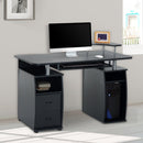 Scrivania da Ufficio Porta PC con Ripiani Tastiera Nero 120x55x85 cm 