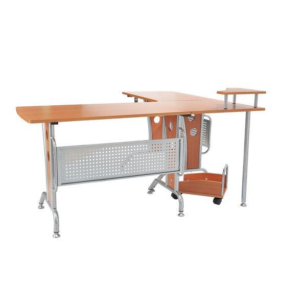 Scrivania da Ufficio ad Angolo Porta PC in Legno Marrone 