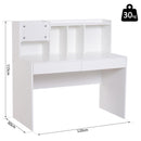 Scrivania da Ufficio in Legno 5 Scomparti e 2 Cassetti Bianco 120x60x115 cm 