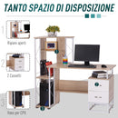 Scrivania da Ufficio Porta PC con Scaffale 133x55x123 cm 