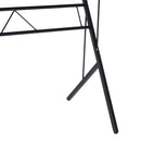 Scrivania da Ufficio Inclinabile Fino a 60° con Sponda in Metallo e Legno Nero 90x50x76-91 cm 