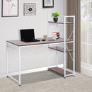 Scrivania da Ufficio con Scaffalatura Noce e Bianco 120x64x121 cm 