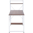 Scrivania da Ufficio con Scaffalatura Noce e Bianco 120x64x121 cm 