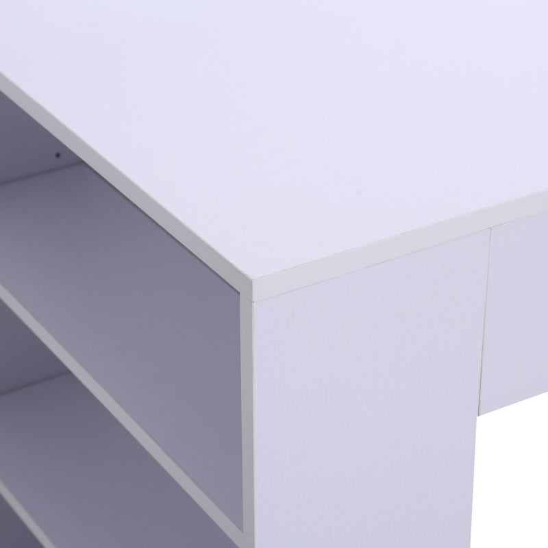 Scrivania da Ufficio con 3 Ripiani in Legno Bianco 100x60x75 cm 