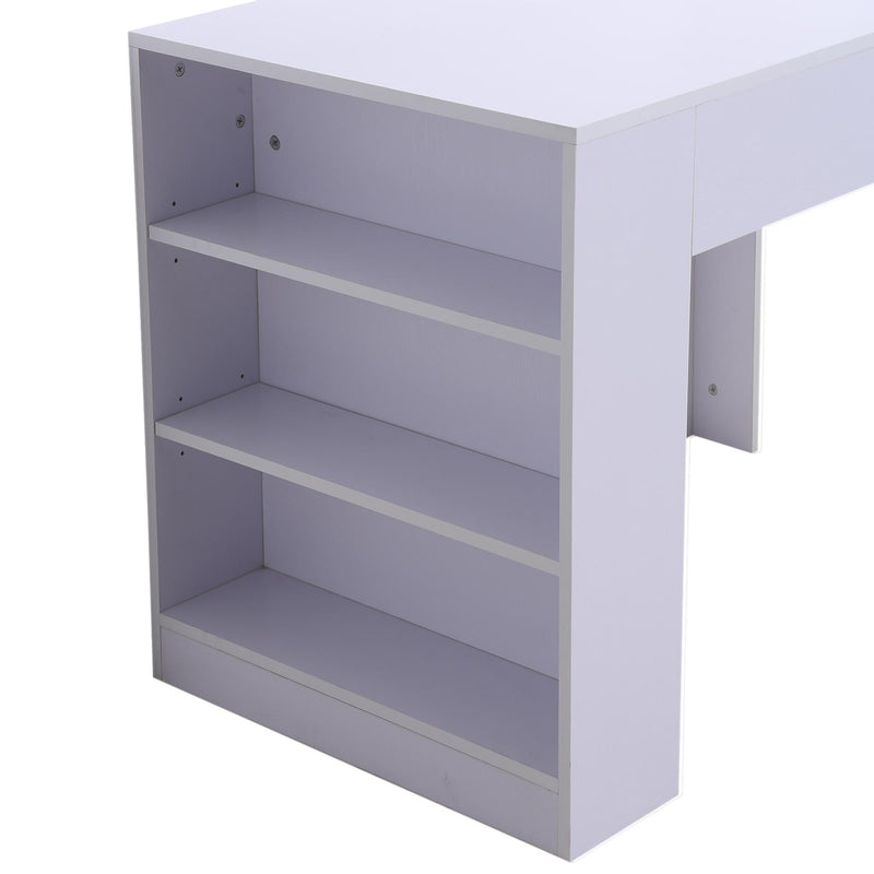 Scrivania da Ufficio con 3 Ripiani in Legno Bianco 100x60x75 cm 