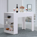 Scrivania da Ufficio con 3 Ripiani in Legno Bianco 100x60x75 cm 