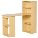 Scrivania con Mensole Libreria in Legno Naturale 120x55x120 cm 