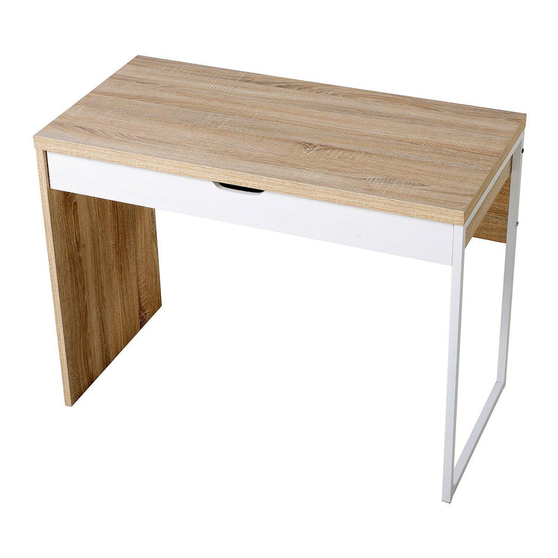 Scrivania da Ufficio con Cassetto in Legno e Metallo 100x50x75 cm 