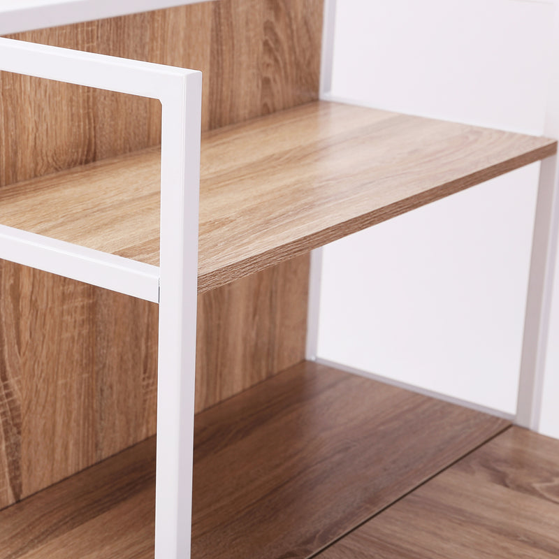 Scrivania da Ufficio Angolare per Computer Estraibile in Legno MDF 