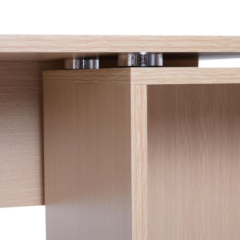 Scrivania da Ufficio Angolare con 2 Ripiani e 2 Cassetti Legno Rovere 117x82x74 cm 