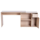 Scrivania da Ufficio Angolare con 2 Ripiani e 2 Cassetti Legno Rovere 117x82x74 cm 