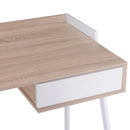 Scrivania da Ufficio con Cassetto in Legno e Acciaio Bianco e Rovere 120x60x80 cm 