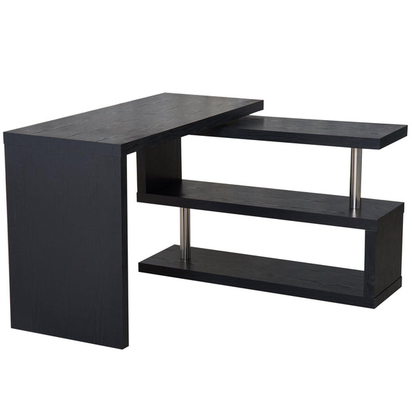 prezzo Bürocomputertisch mit mattschwarzen Regalen