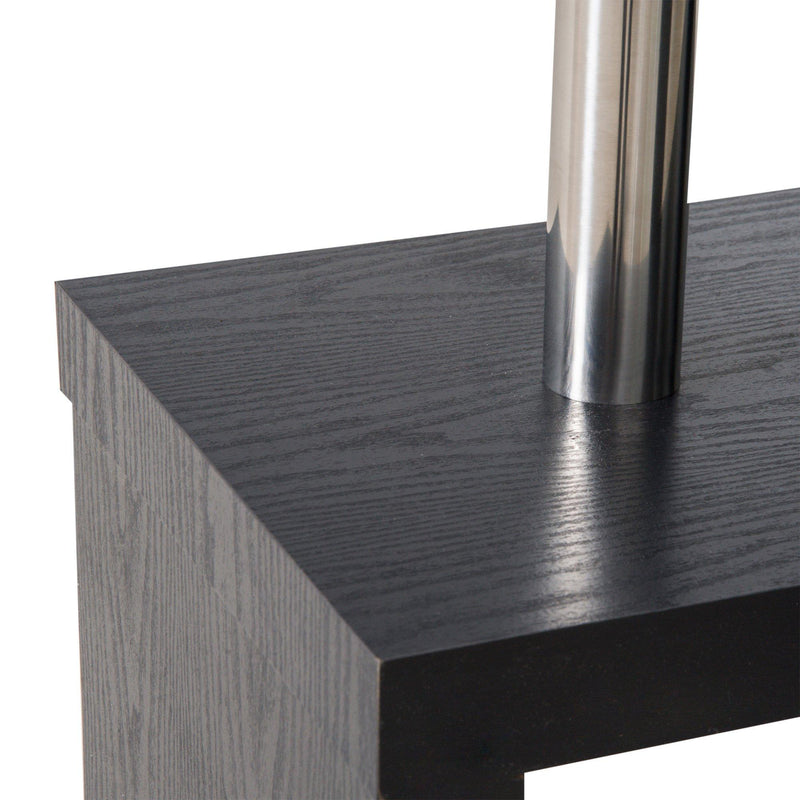 Scrivania da Ufficio per Computer con Ripiani Nero Opaco 