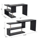Scrivania da Ufficio per Computer con Ripiani Nero Opaco 