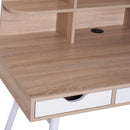 Scrivania da Ufficio con Cassetti e Libreria Legno Bianco e Rovere 120x65.5x138.5 cm 