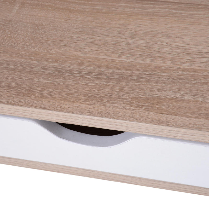 Scrivania da Ufficio con Cassetti e Libreria Legno Bianco e Rovere 120x65.5x138.5 cm 