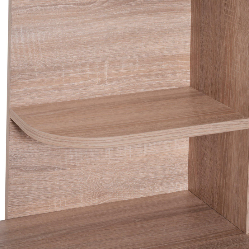 Scrivania da Ufficio con Cassetti e Libreria Legno Bianco e Rovere 120x65.5x138.5 cm 