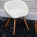 Sedia Imbottita in Similpelle e Legno Bianco 52x45.5x64 cm 