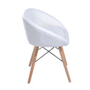 Sedia Imbottita in Similpelle e Legno Bianco 52x45.5x64 cm 