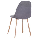 Set 2 Sedie da Pranzo Design Moderno in Lino con Gambe in Metallo Grigio 