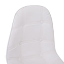 Set 2 Sedie da Pranzo di Design Imbottite con Gambe in Legno e Metallo Crema 