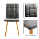Set 2 Sedie Moderne Imbottite in Similpelle e Legno Grigio 45x56x93 cm 
